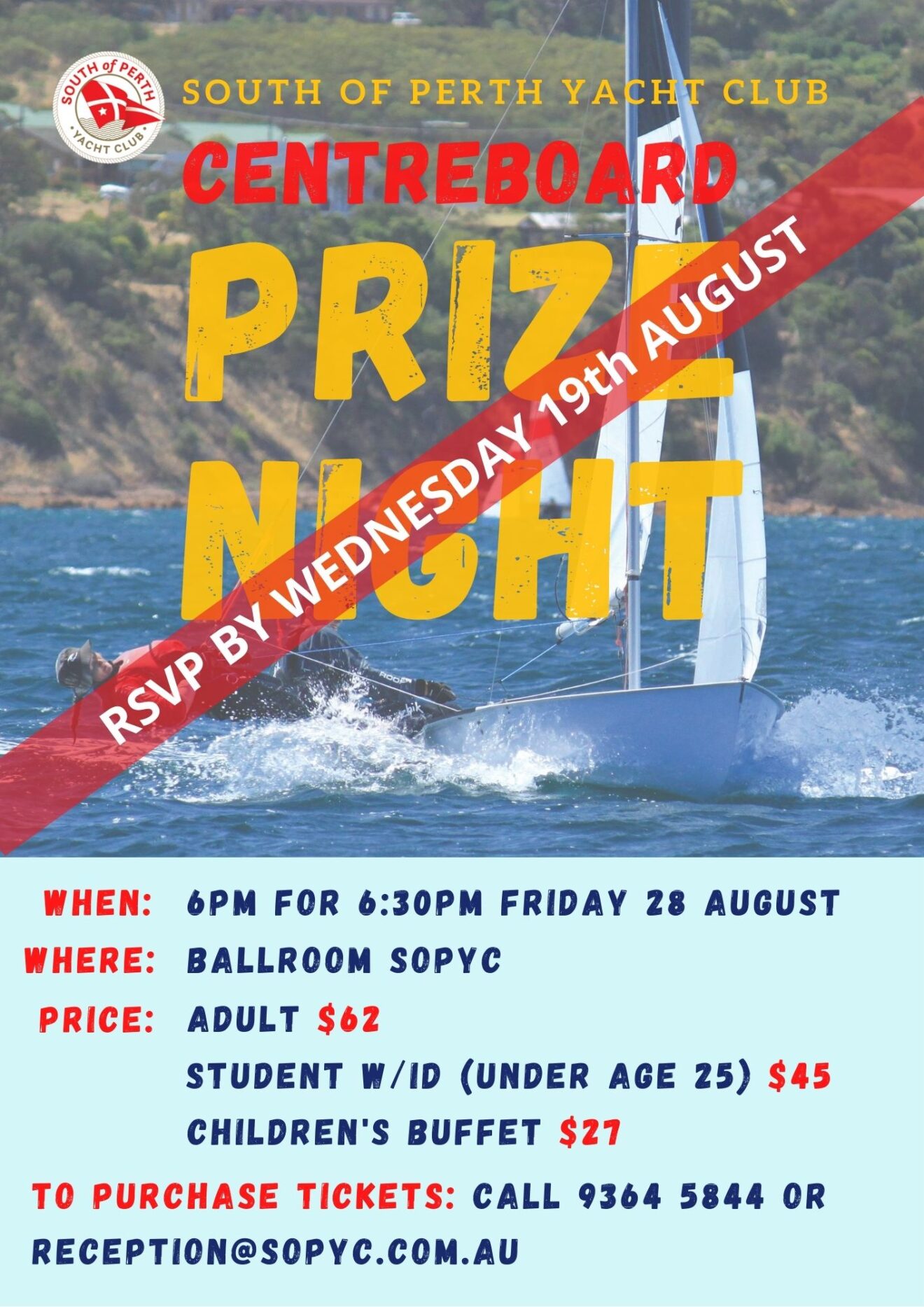 Centreboard Prize Night - Two weeks to book your table!