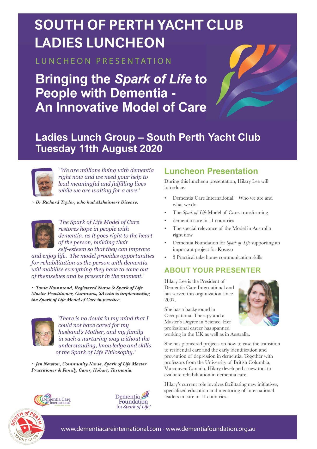 Book now for our next Ladies Luncheon on 11 August
