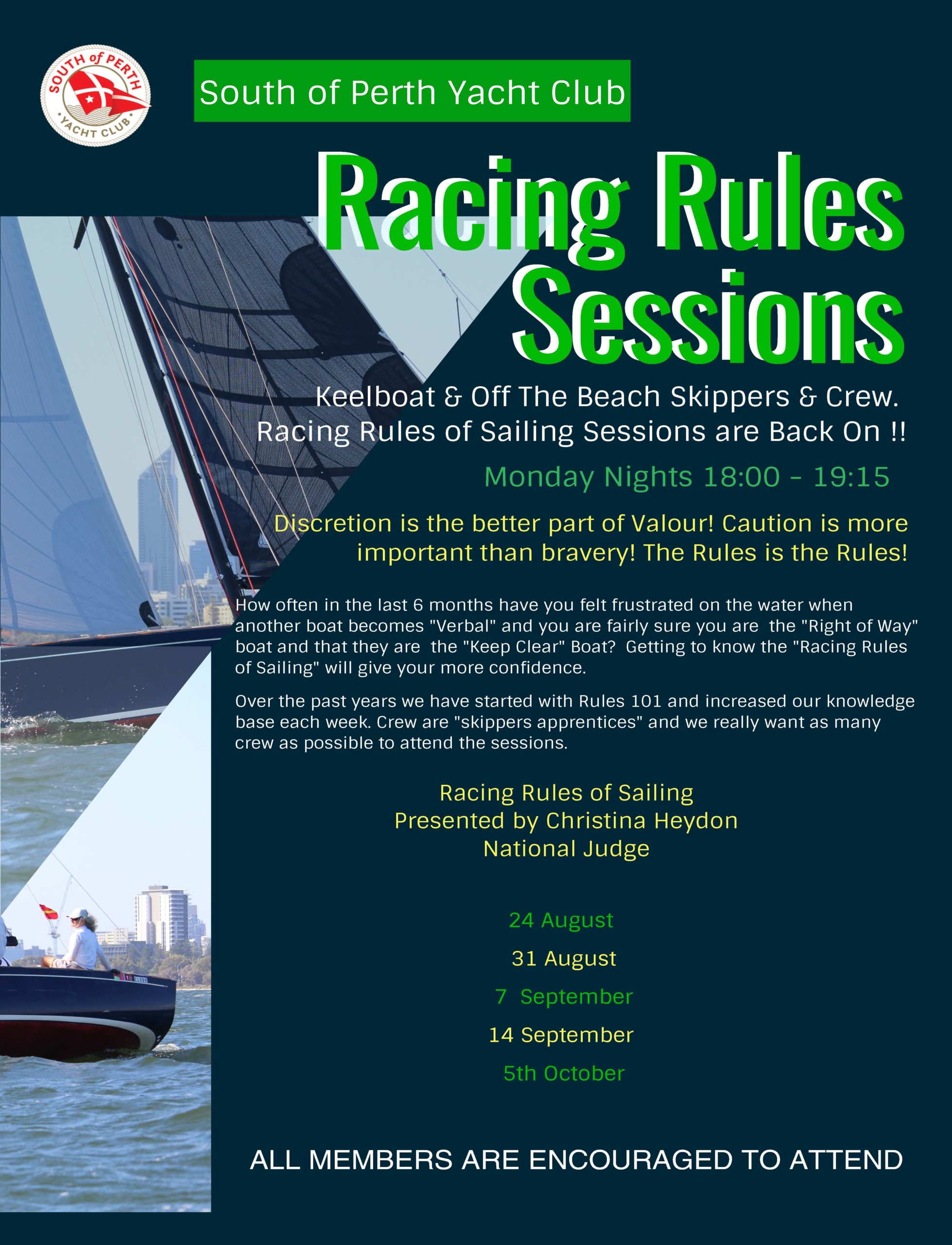 Racing Rules Sessions 2020 Schedule