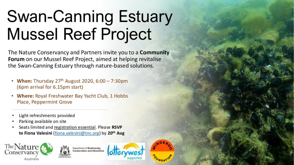 Swan-Canning Mussel Project - Community Forum Aug 2020