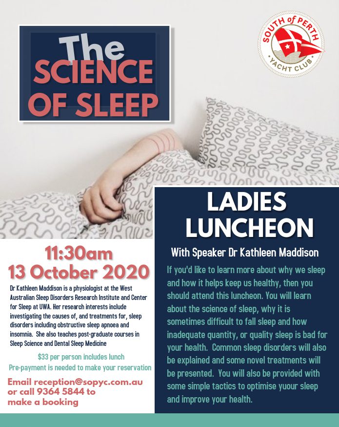 October Ladies Luncheon - The Science of Sleep FULLY BOOKED
