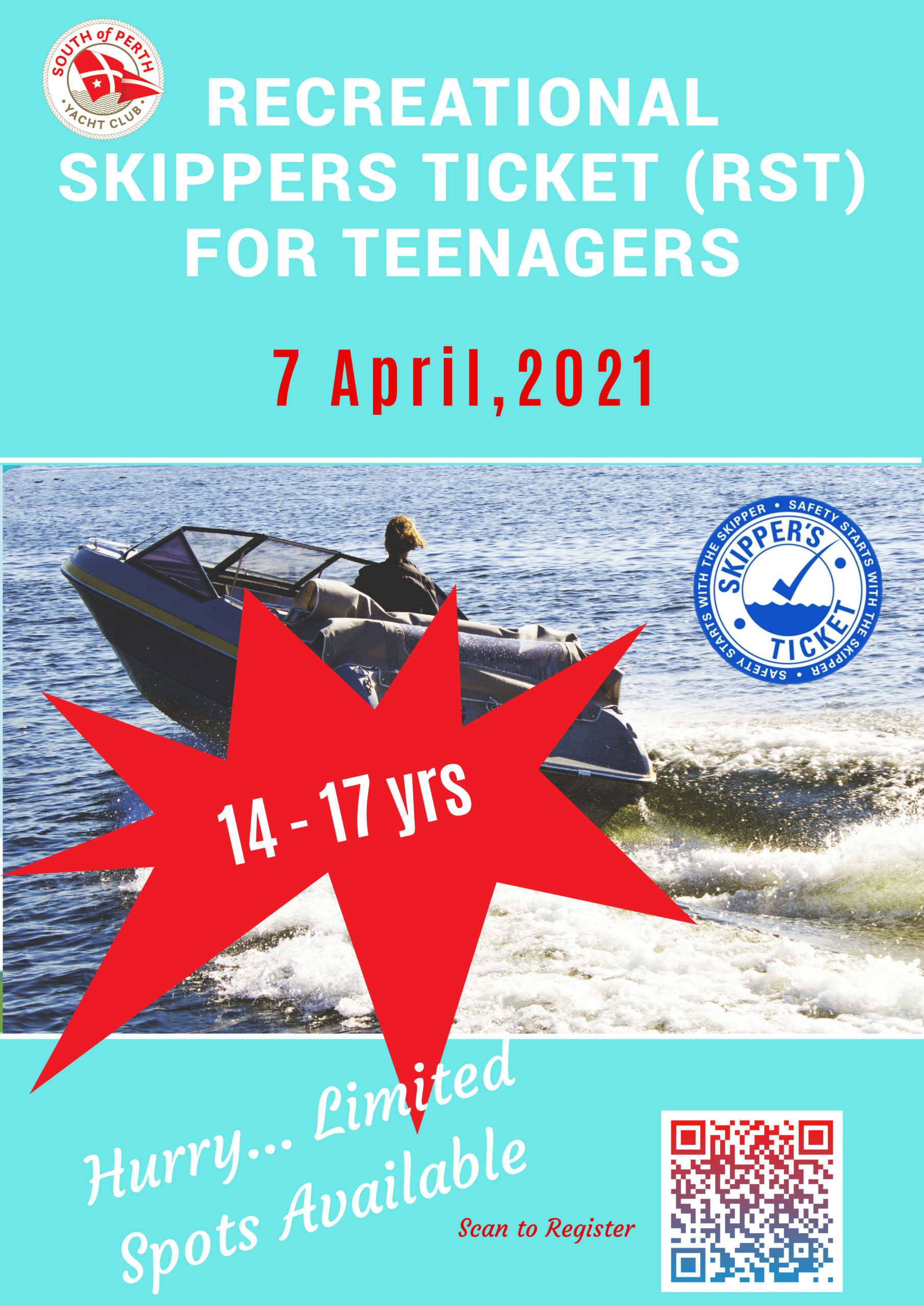 Recreational Skippers Ticket (RST) for teenagers