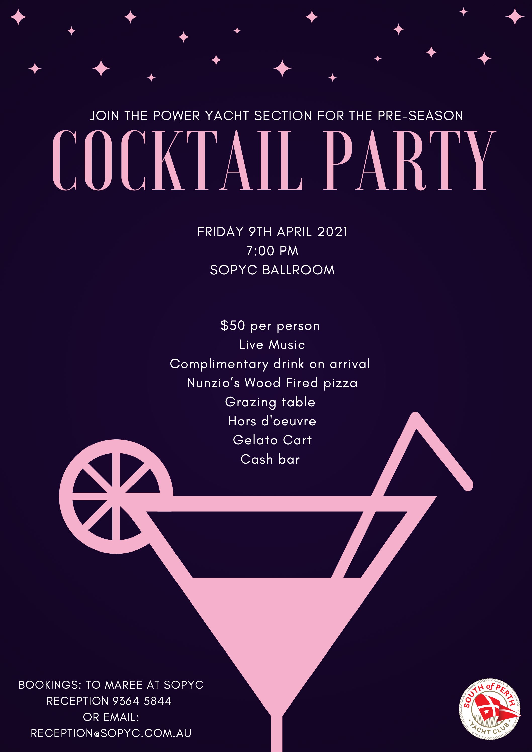 Cocktail Party - All Members invited - Power Yacht Section