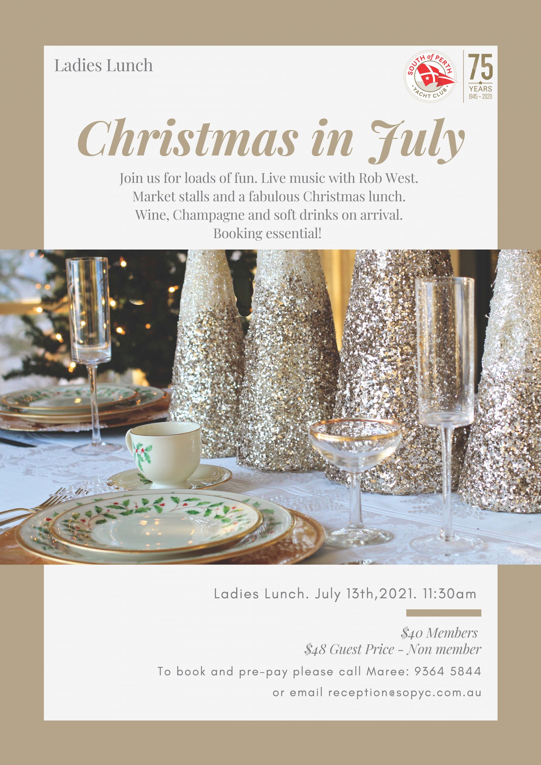 Ladies Lunch - Christmas in July FULLY BOOKED